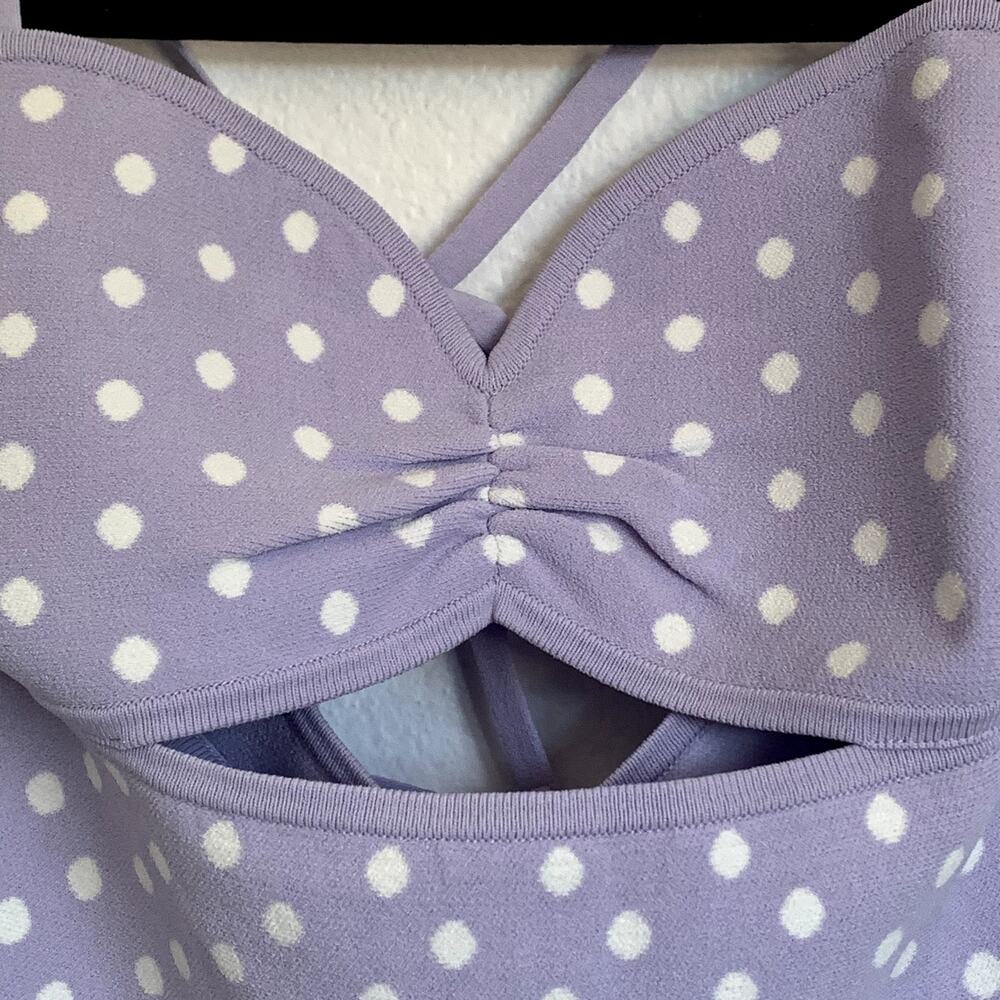 NWT Ronny Kobo Shila Polka Dot Cutout Mini Dress‎ in Lavender - Picture 6 of 10